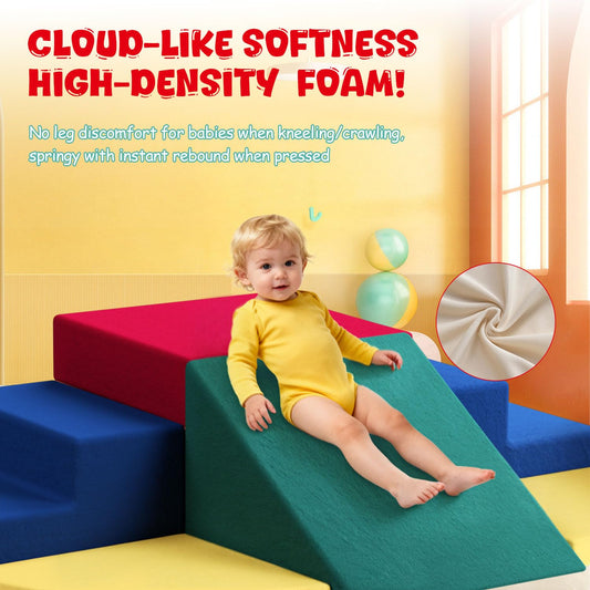 Tzechkii soft toddler climbing tower promoting imaginative stacking