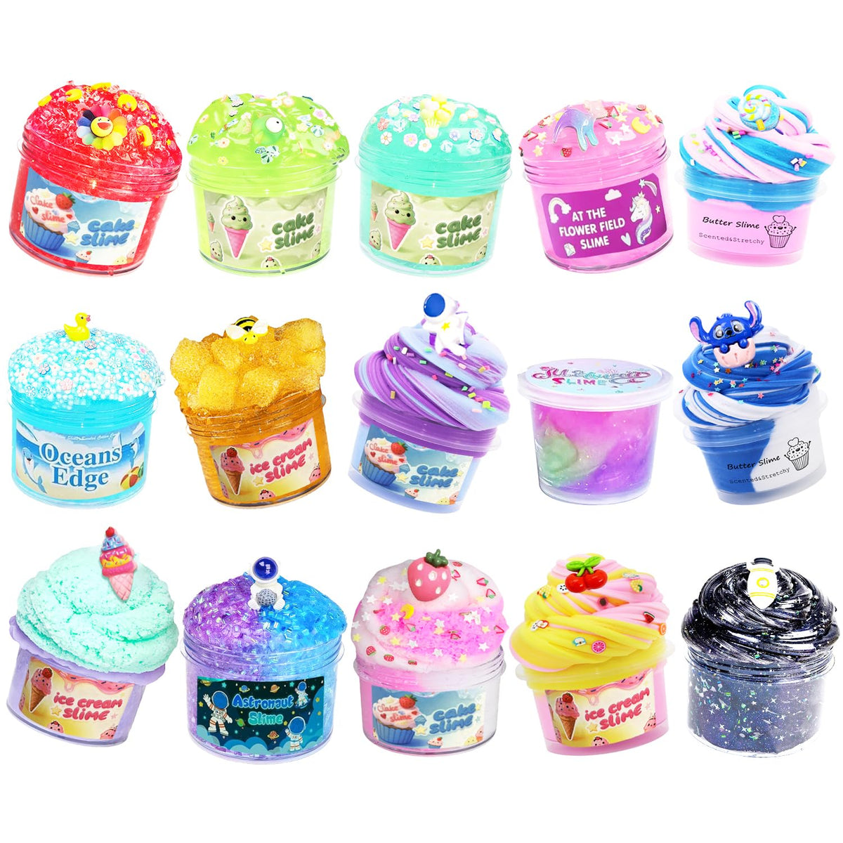 Tzsofesko cloud galaxy butter slime jar closeup shows soft, squeezable texture
