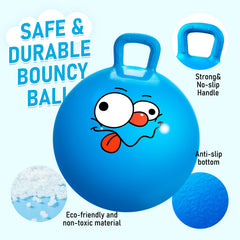 U&C Planet hopper ball blue child bouncing indoors or outdoors.