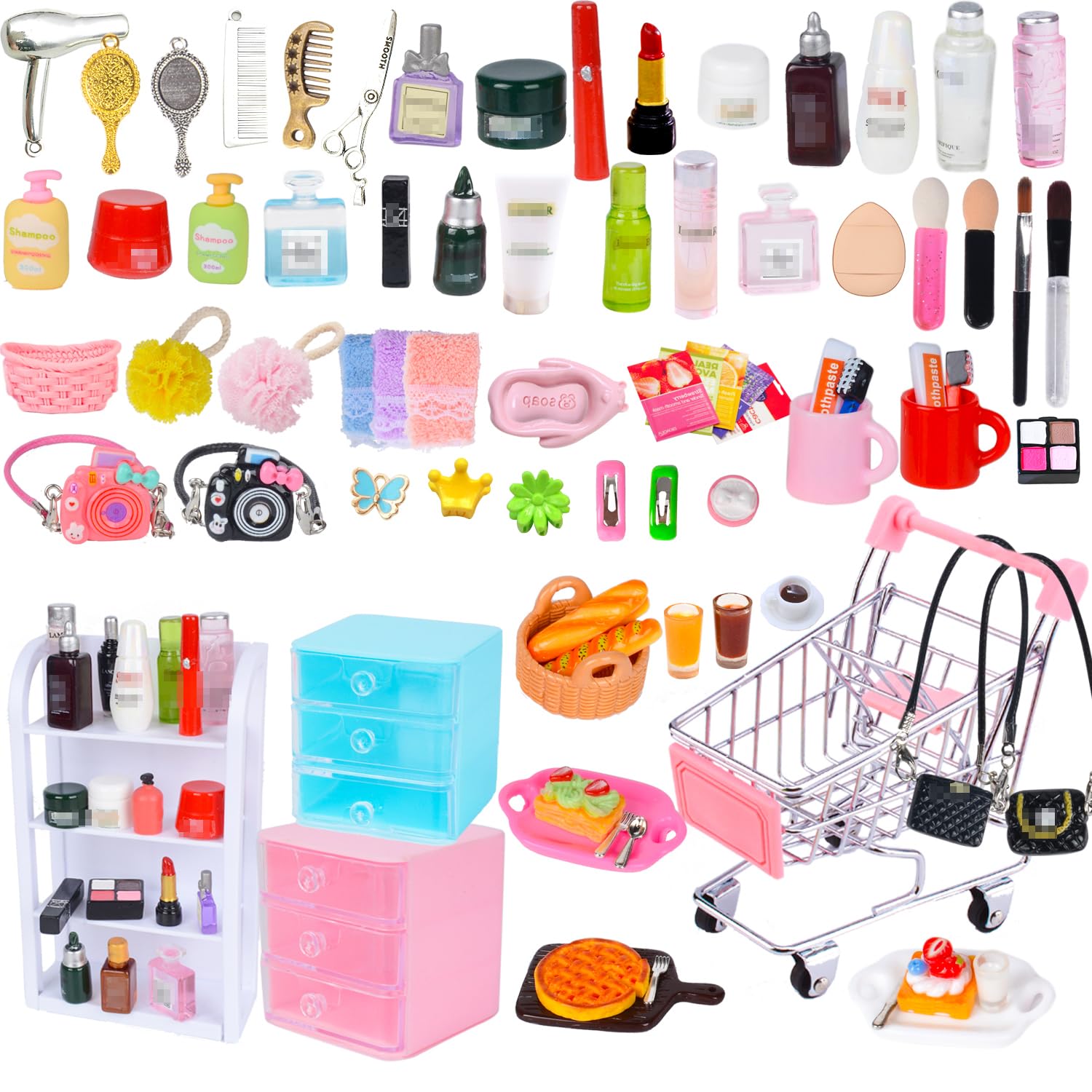 U-Zimikee dollhouse mini cosmetics assortment with realistic details.