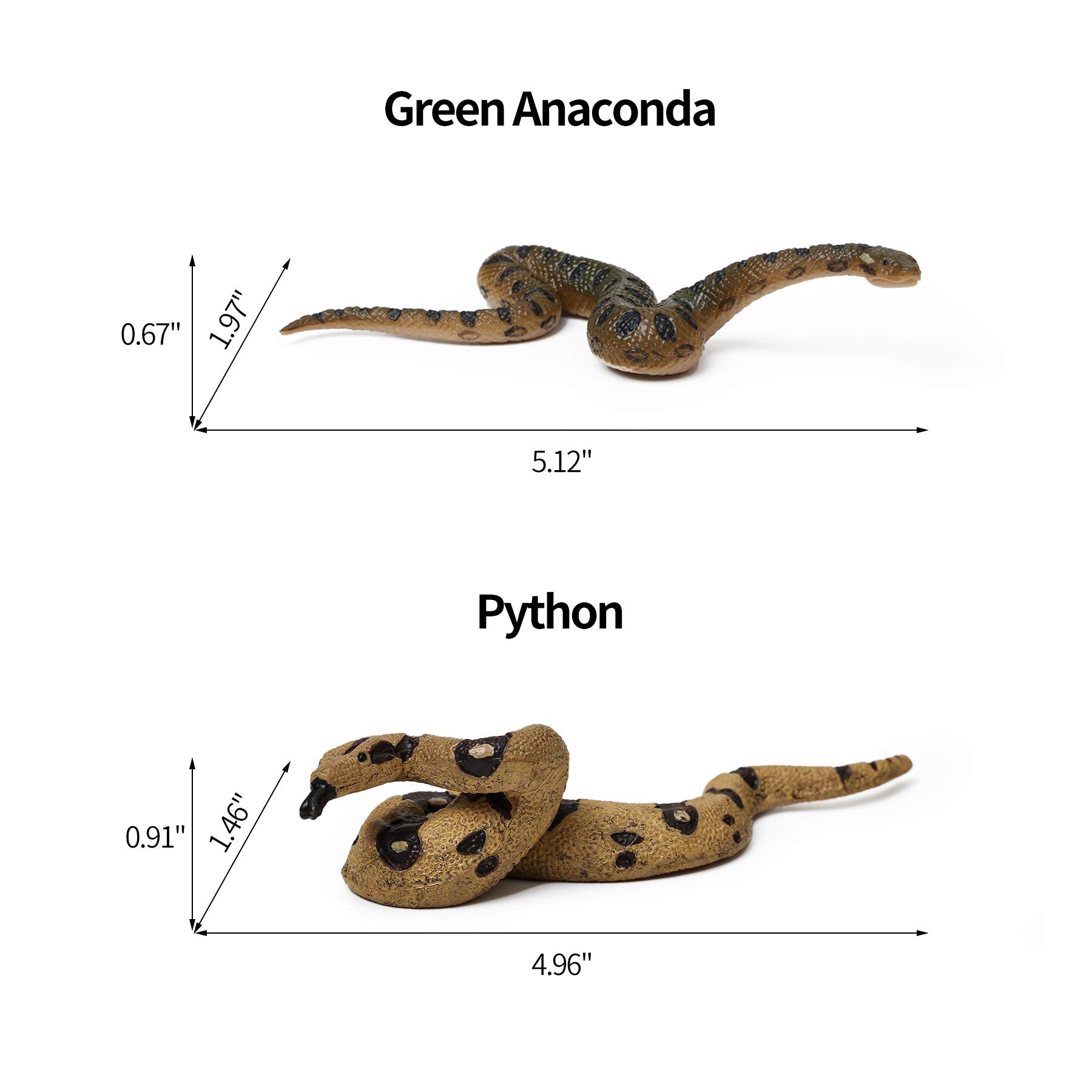 UANDME green anaconda figurine, bold scale detail for props and storytelling