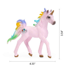 UANDME color spread wings unicorn figurine, vibrant display piece for shelves or cake toppers.