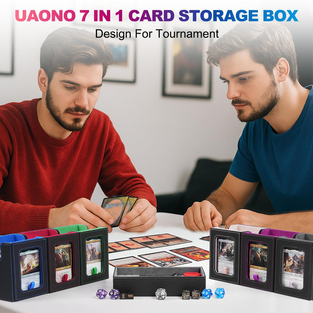 UAONO all-in-one card and dice storage for organizers.