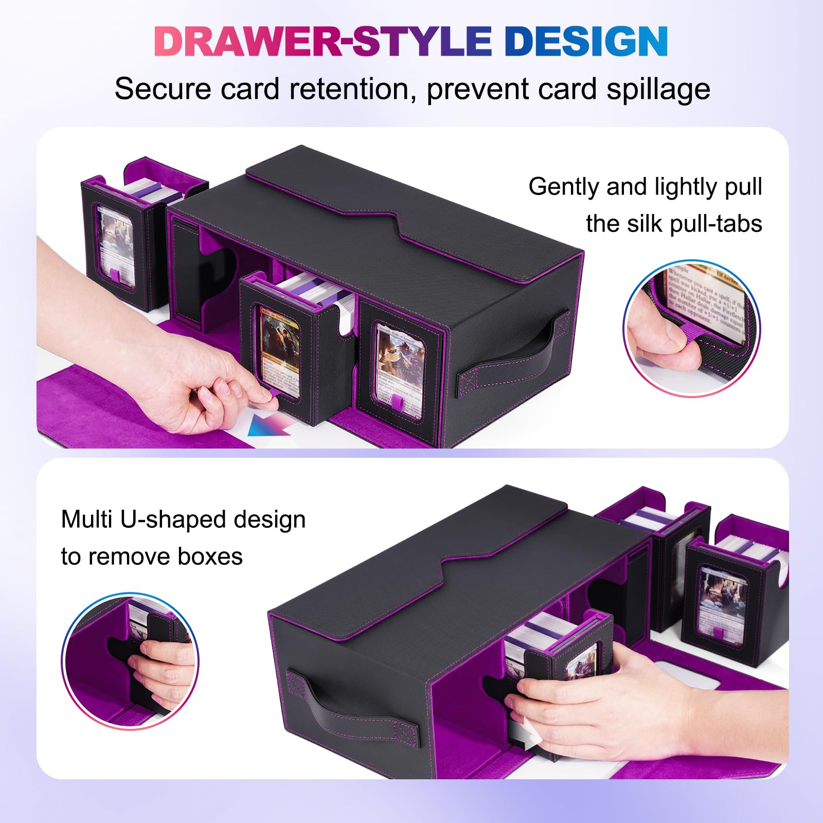 UAONO capacity for six decks of double-sleeved or mixed sleeves
