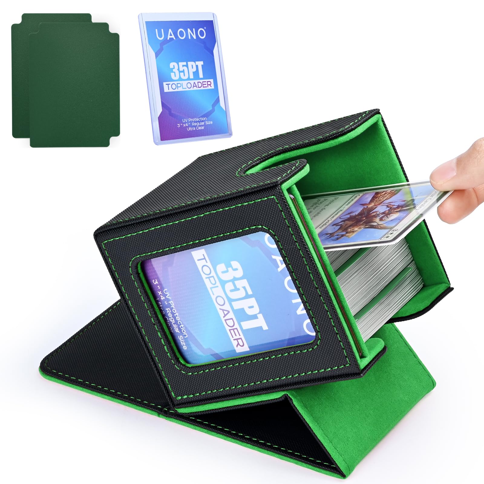 Commander Card Box UAONO Card Deck Box with MTG Commander Display – Holds 100+ Double-Sle ...