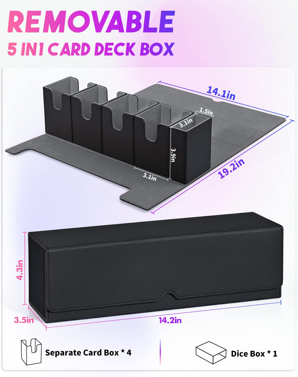 UAONO detachable lid doubles as a compact playmat for quick matches