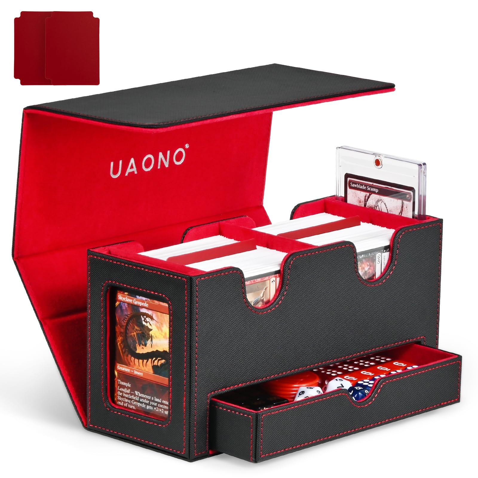 UAONO Card Deck Box front view shows dual commander windows for quick deck ID
