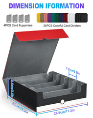 UAONO card storage box 24 colorful dividers organize cards by category and set