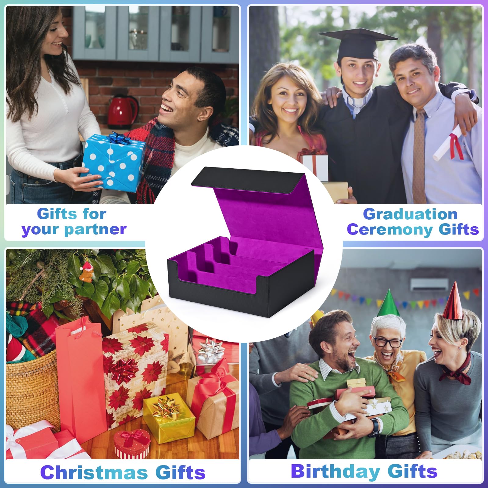 UAONO black and purple variant showcases stylish protection for collectors.