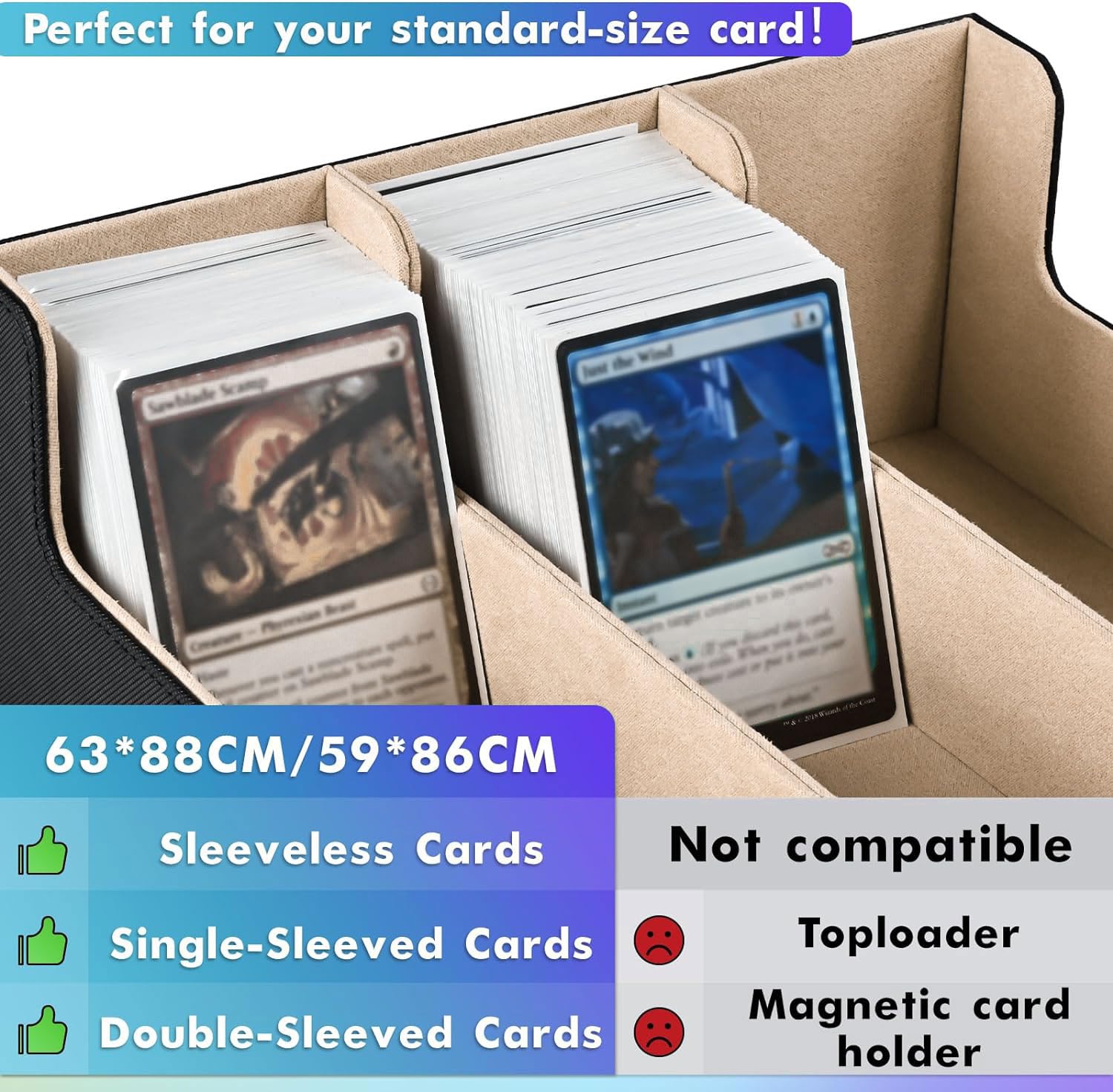 Wide compatibility with MTG, Yu-Gi-Oh!, Dragon Shield, and more.
