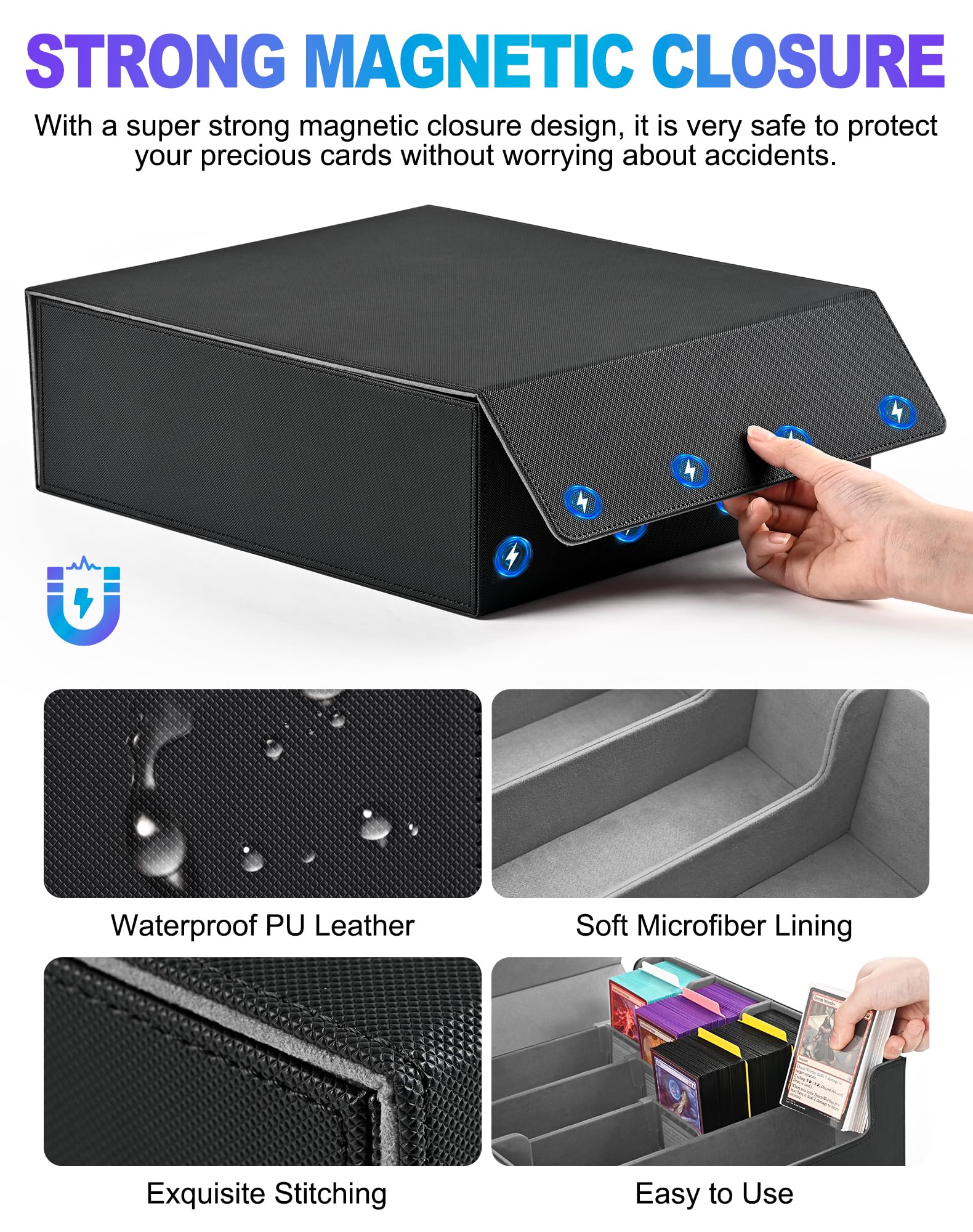 UAONO leather microfiber interior protects cards from scratches.