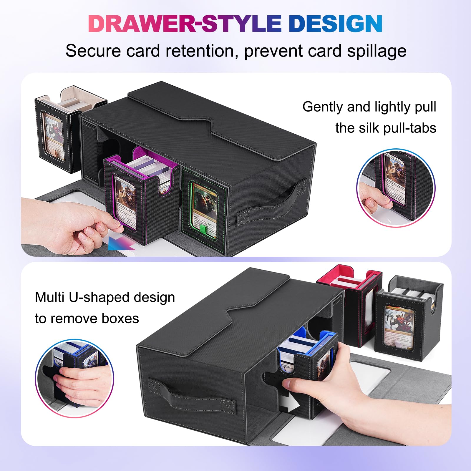 UAONO soft microfiber interior protects cards during transport.