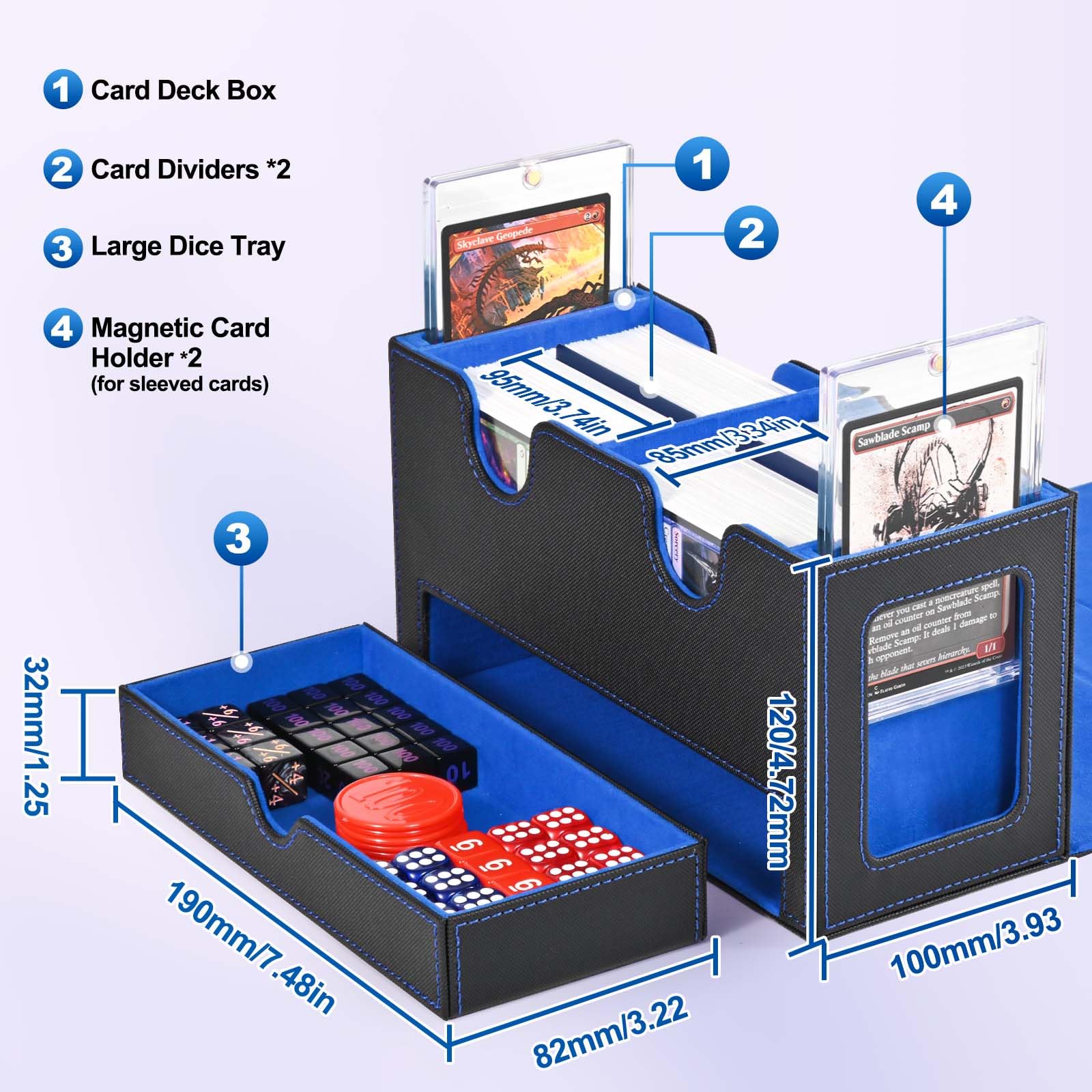UAONO box with U-shaped opening for easy card access during play