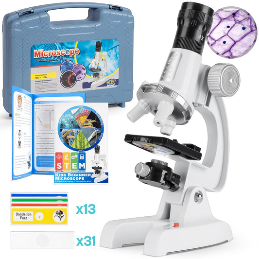 Uarzt Kids Beginner Microscope Kit assembled view for curious minds to start hands-on science