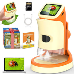 Uarzt kids microscope 1000x zoom on a compact handheld device for curiosity on the go