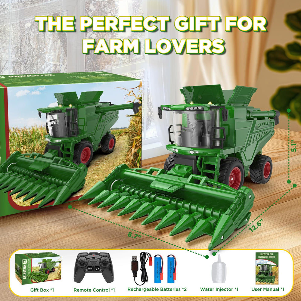 Uarzt openable grain bin and spinning spout enable hands-on harvest play.
