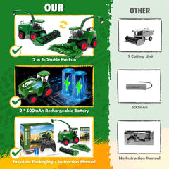 Uarzt RC harvester toy with two rechargeable batteries for longer play sessions