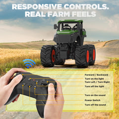 Uarzt 1:16 RC tractor in action showcases versatile indoor-outdoor play.