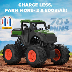 Uarzt 1:16 RC tractor wheels closeup emphasizes durability on any surface.