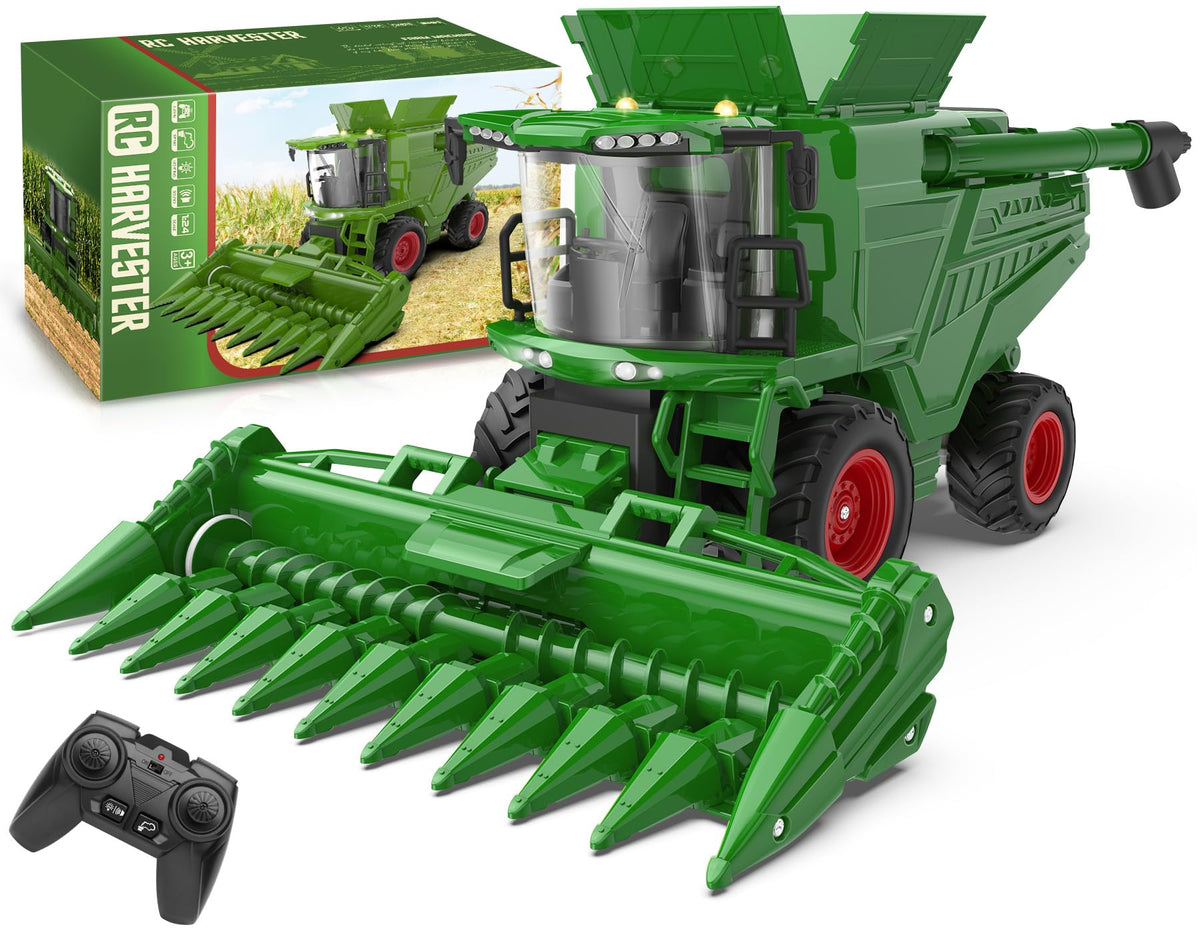 Uarzt remote control corn head harvester front view for realistic farm play at home.