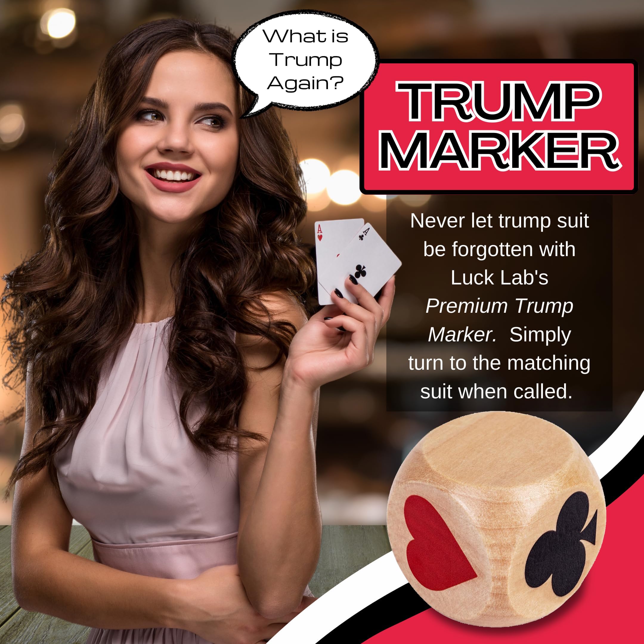 UAYBABU Trump Marker Dice showing color icons for spades hearts clubs diamonds