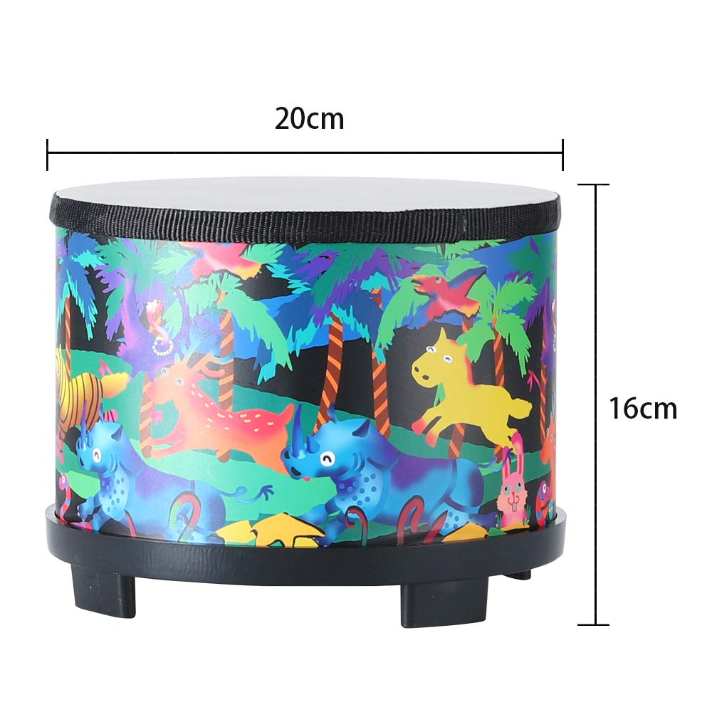 Ubblove wooden drum body with a cute pattern that kids love.