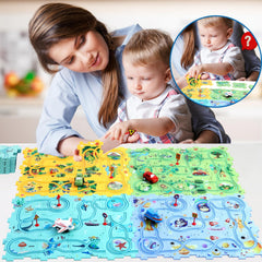 Ubegger Puzzle Racer kid enjoying focused play on a colorful track.