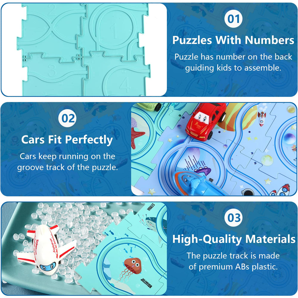 Ubegger Puzzle Racer roadmap play promotes planning and route design.