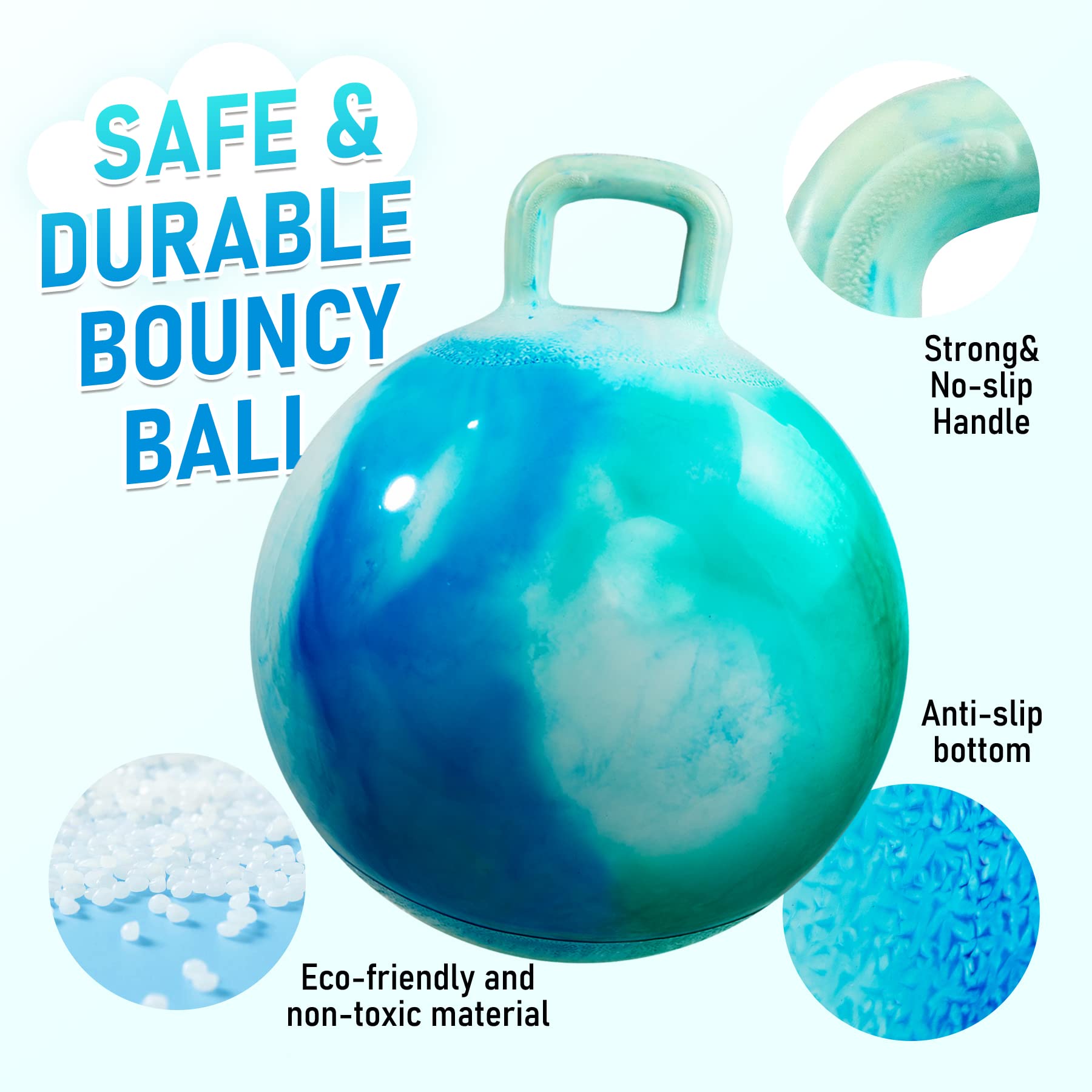 U&C Planet thick PVC hopper ball endures energetic bouncing