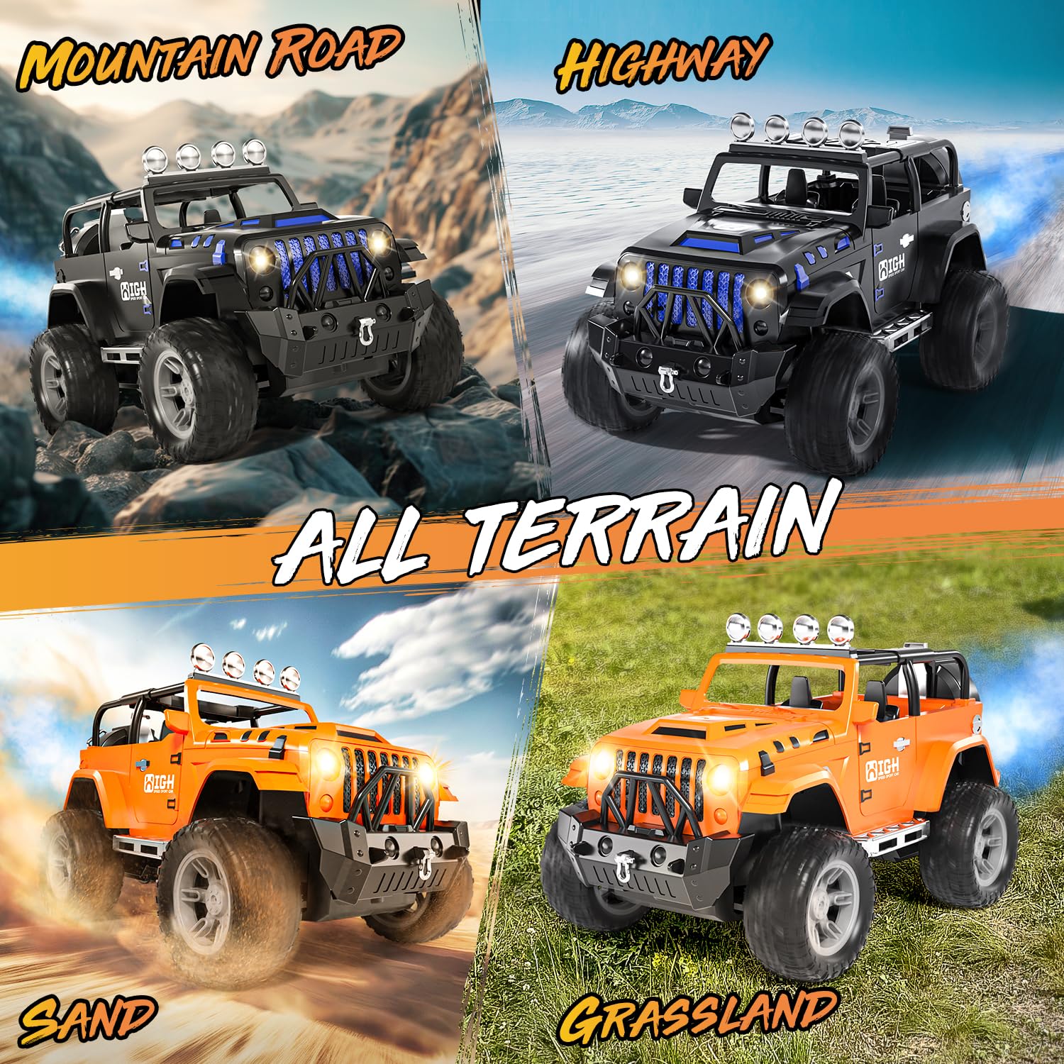 UCAI 1:16 RC car all-terrain tires grip grass and sand