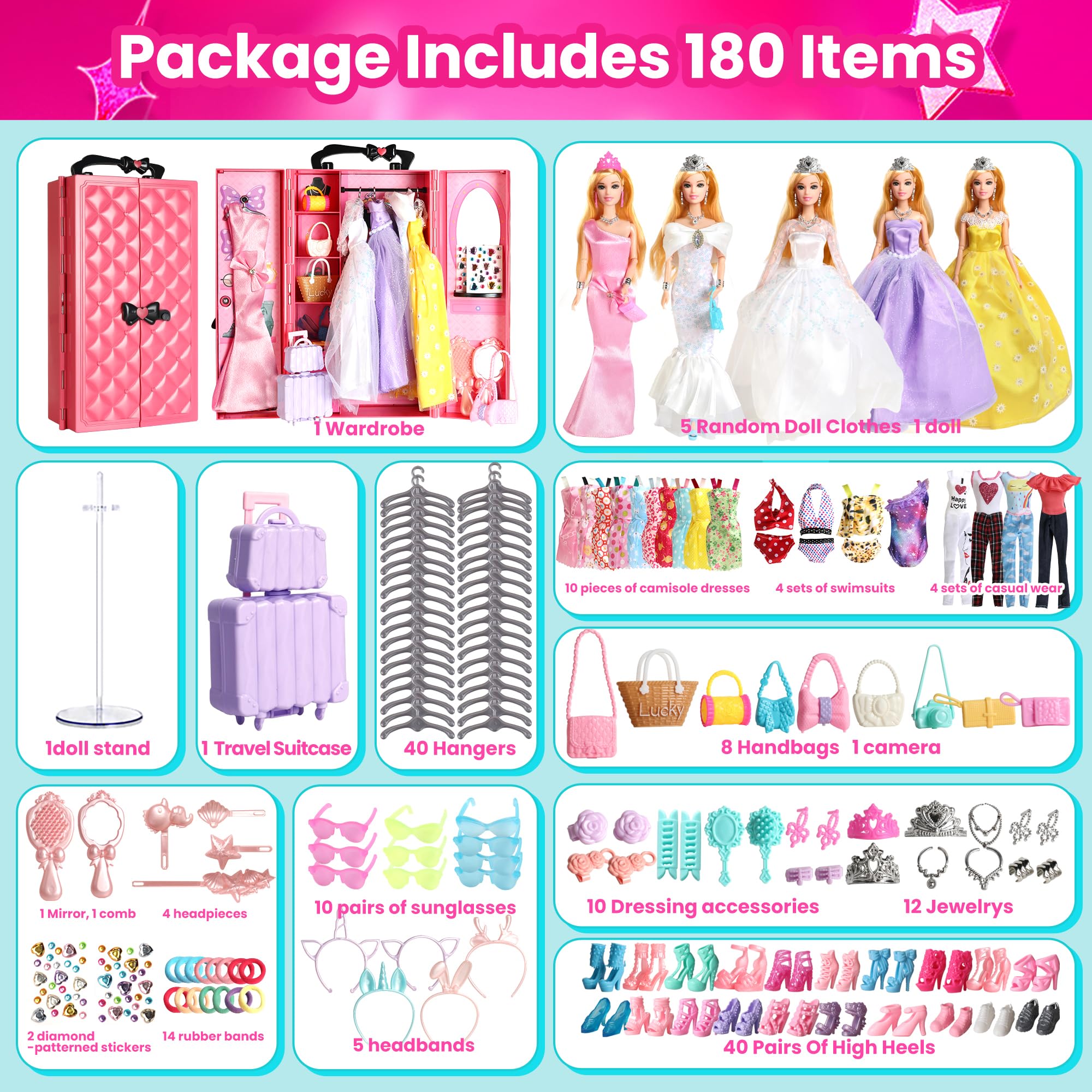 UCanaan doll and suitcase visual focus, supports portable play and easy cleanup.