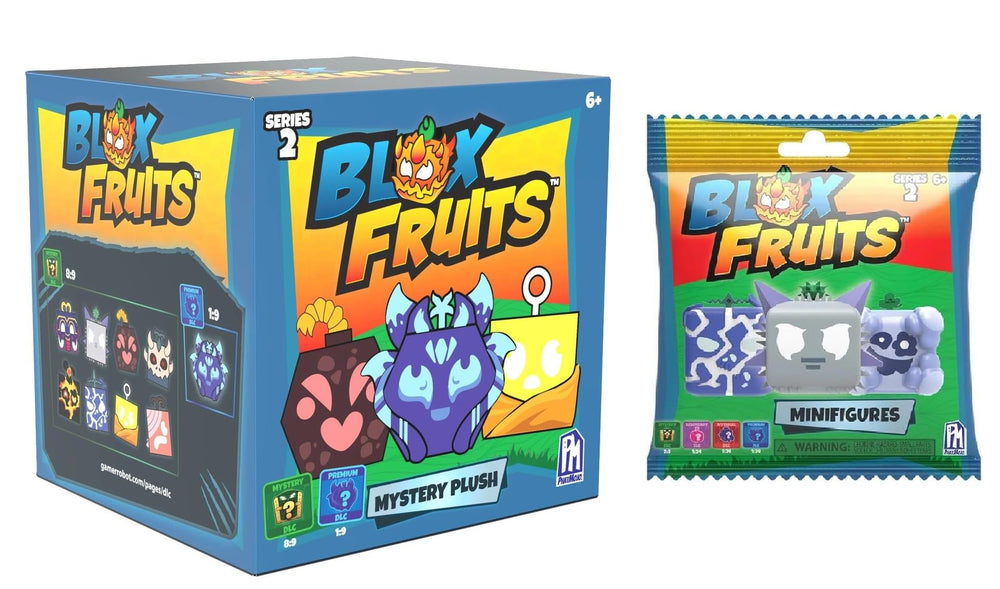 UCC Distributing BLOX Fruits mystery plush and figure 2-pack with exclusive DLC codes for gamers.