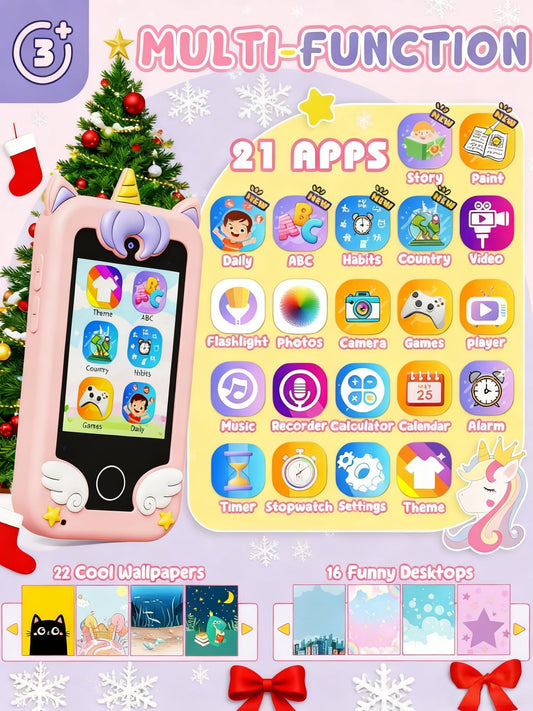 UCIDCI Unicorn Kids Smart Phone dual cameras enable photos and videos on the go.