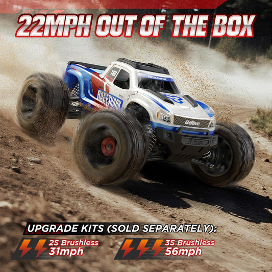UDIRC Fast All-Terrain RC Car side drift shot demonstrates agile handling on rough ground.