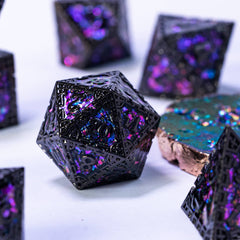 UDIXI DND dice D100 purple sequins, chunky weight for stable percentile rolls.