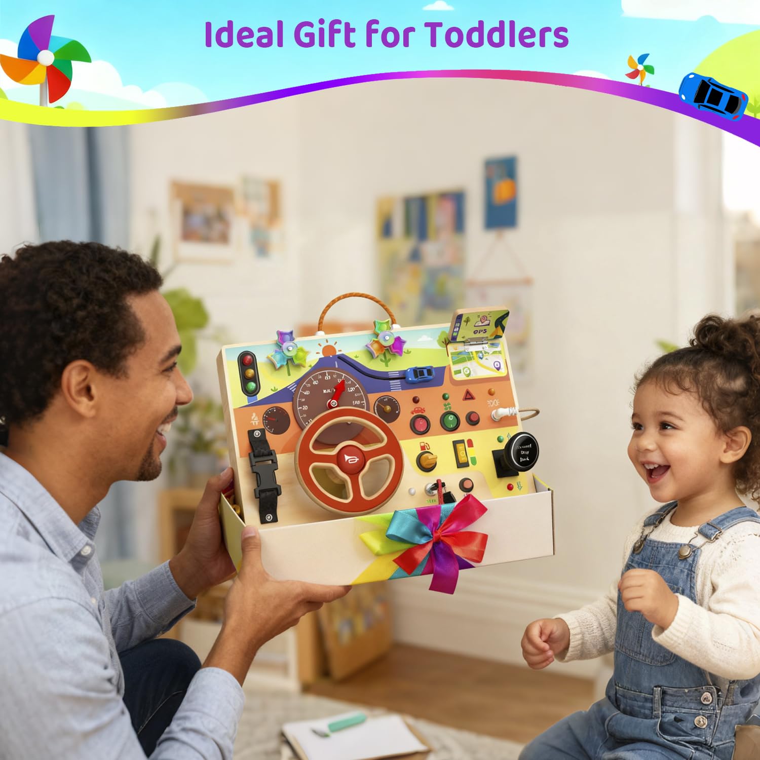 UdoUto activity board offers a safe, non-toxic play surface for curious toddlers.