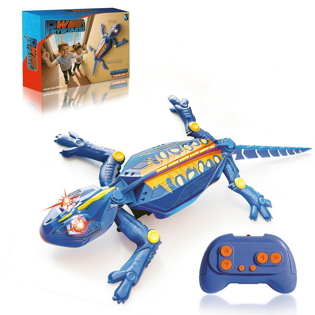 Ufilni Gecko Wall Crawler blue front view, inviting interactive play and exploration