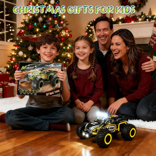 Ufilni RC car headlights and eye glow for safer indoor and outdoor play.