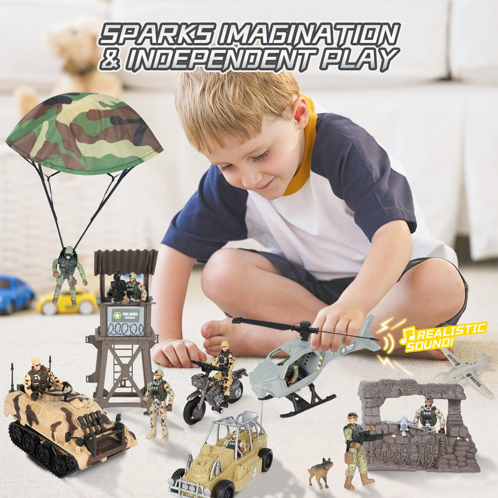 UFLJPKS army toys weapons accessories expand play variety and realism.