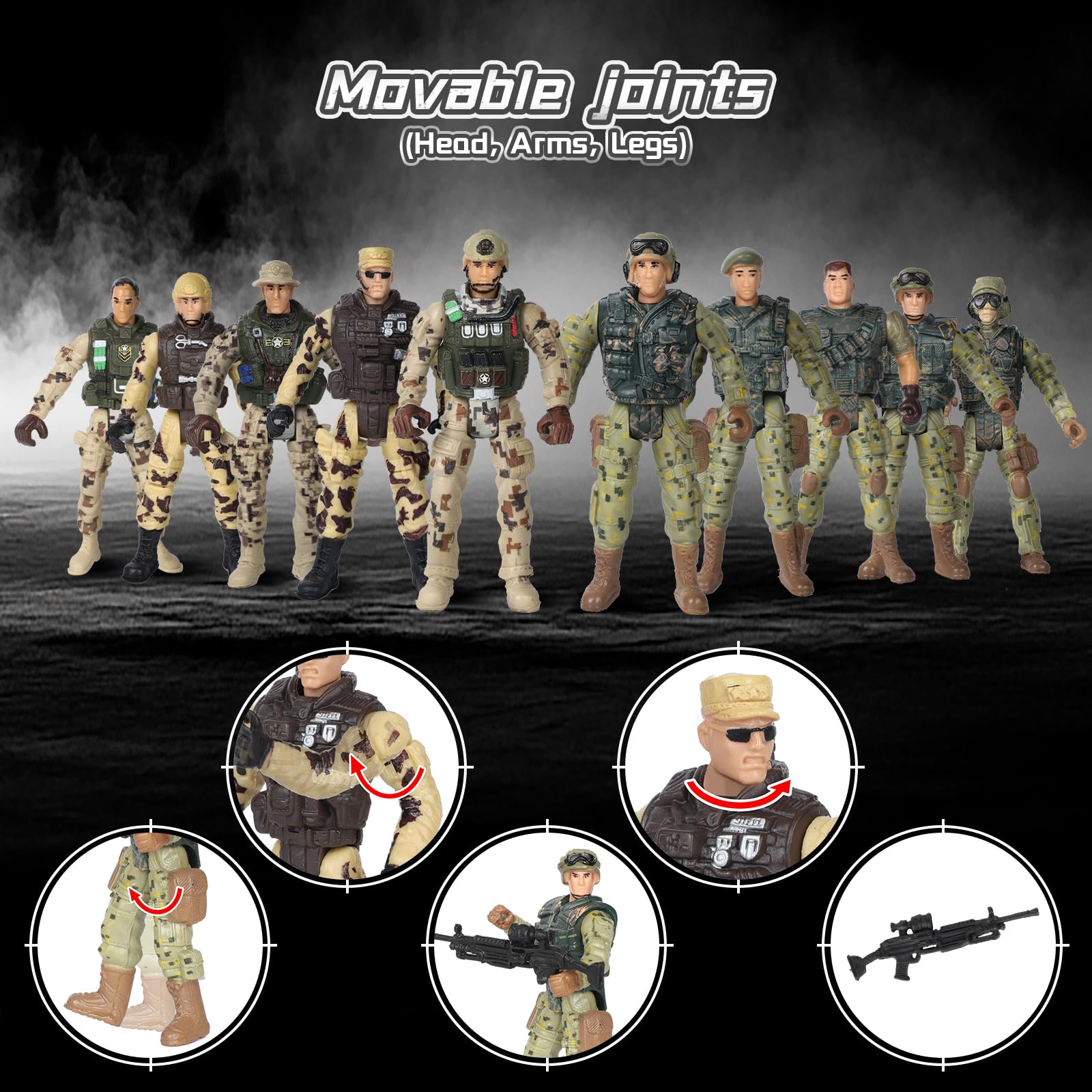 UFLJPKS army toys truck supports convoy scenes and rescue missions during pretend play.