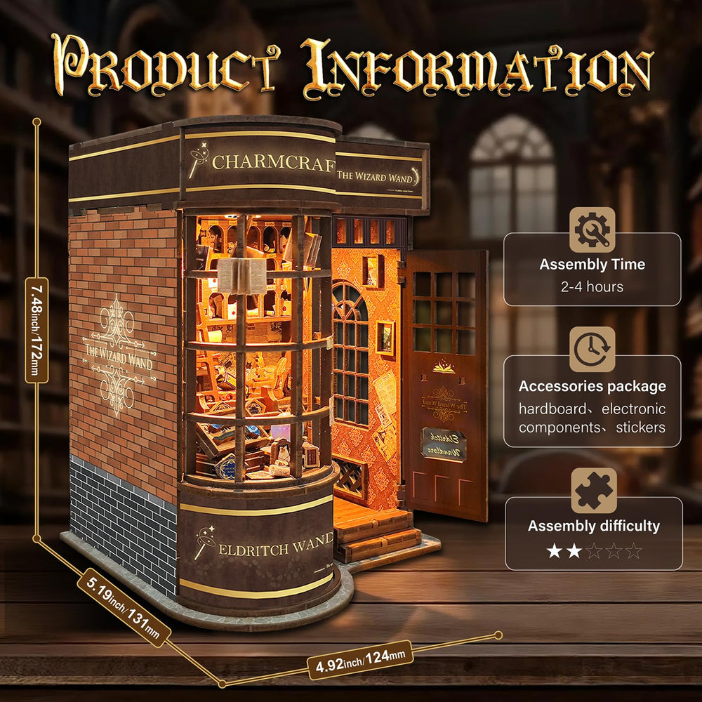 UFLJPKS Book Nook Kit with detailed instructions for easy setup