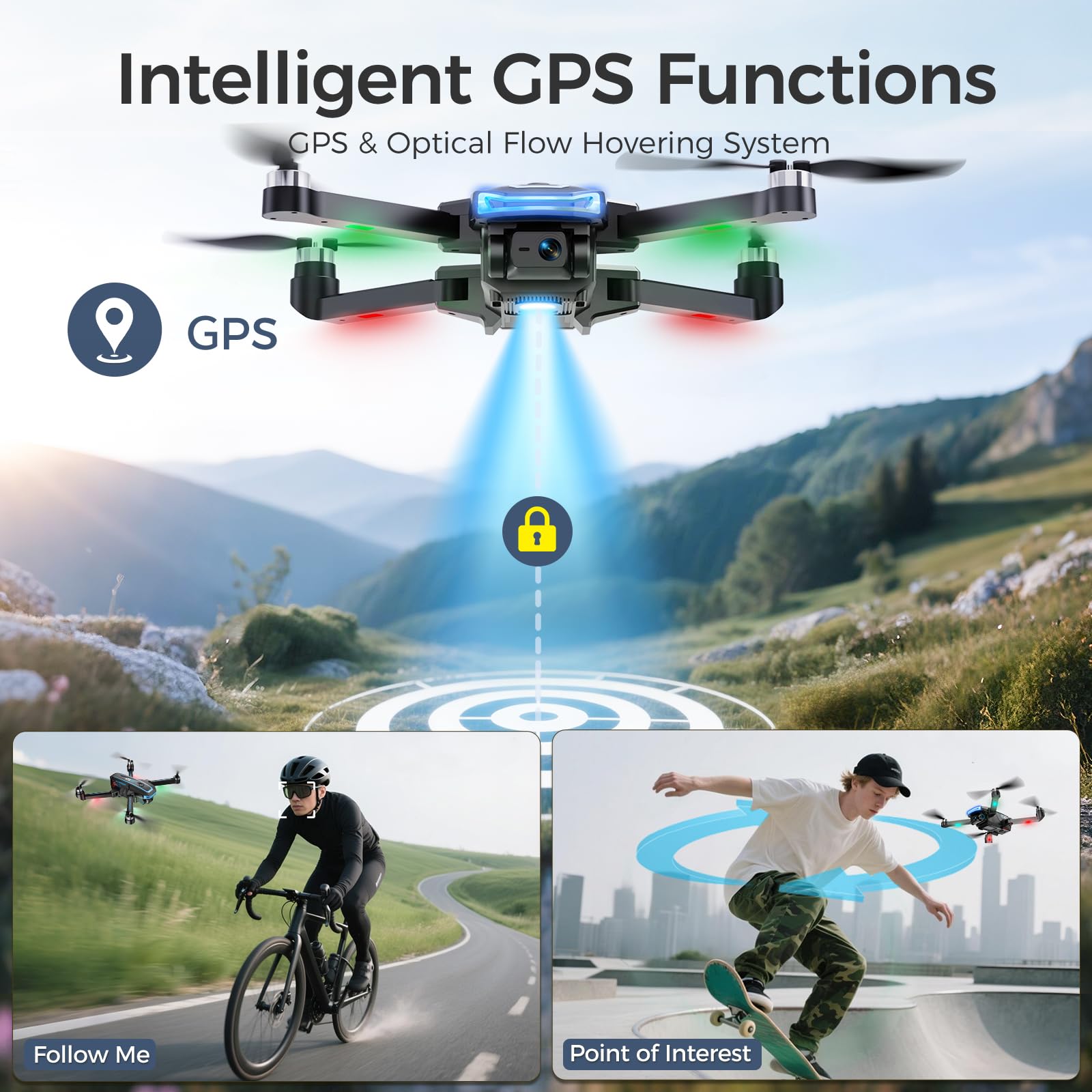 UFLYTOO LA beginner-friendly drone with follow-me mode for hands-free capture
