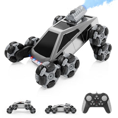 UFOLED 8-Wheel RC Stunt Car front view with vibrant LED lights for night play