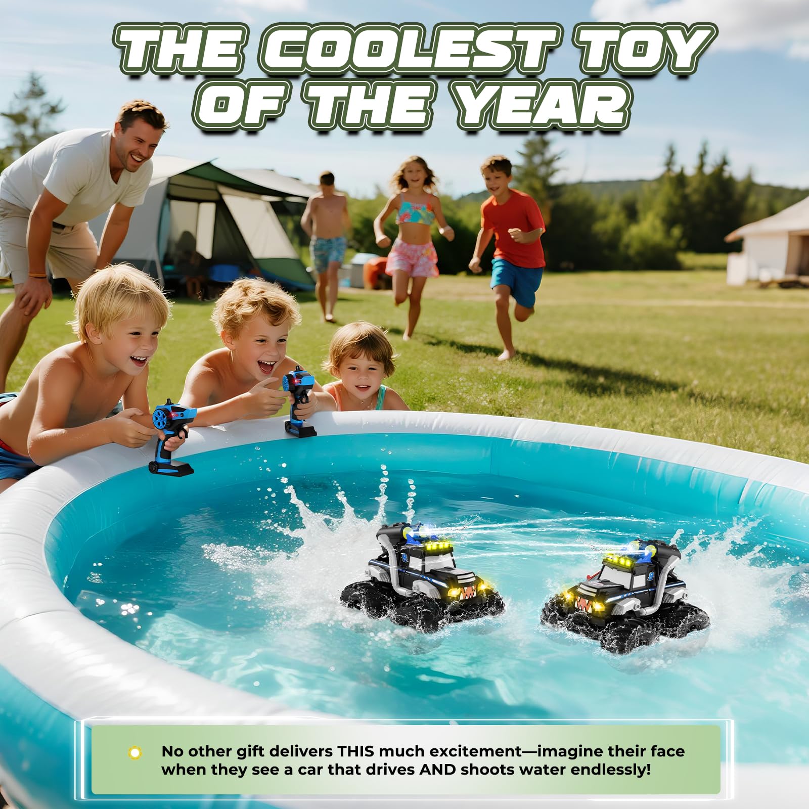 UFOLED all-terrain tires provide strong grip on mud, grass, and sand.