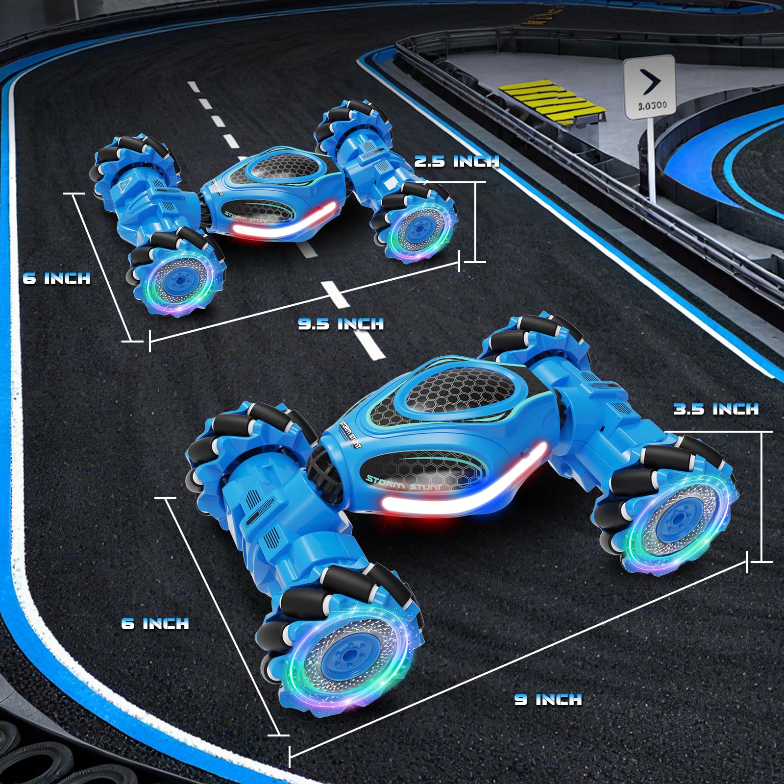 UFOLED Gesture Sensing RC Stunt Car music and lights heighten playtime