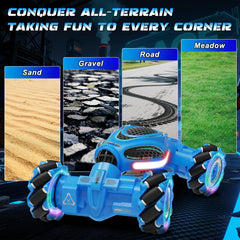 UFOLED Gesture Sensing RC Stunt Car off road traction on dirt and grass