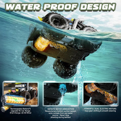 UFOLED monster truck front view highlighting rugged bumper for tough landings.