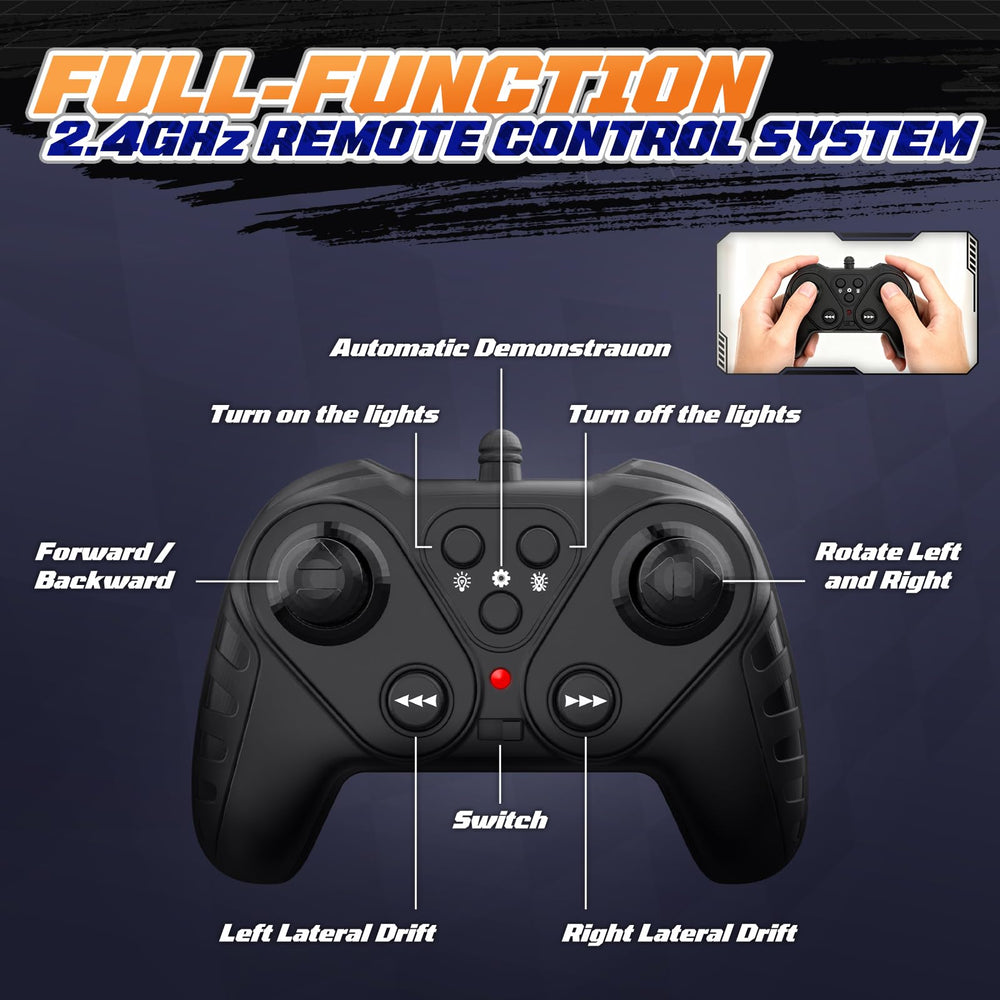 UFOLED remote controller using 2.4 GHz for interference-free racing