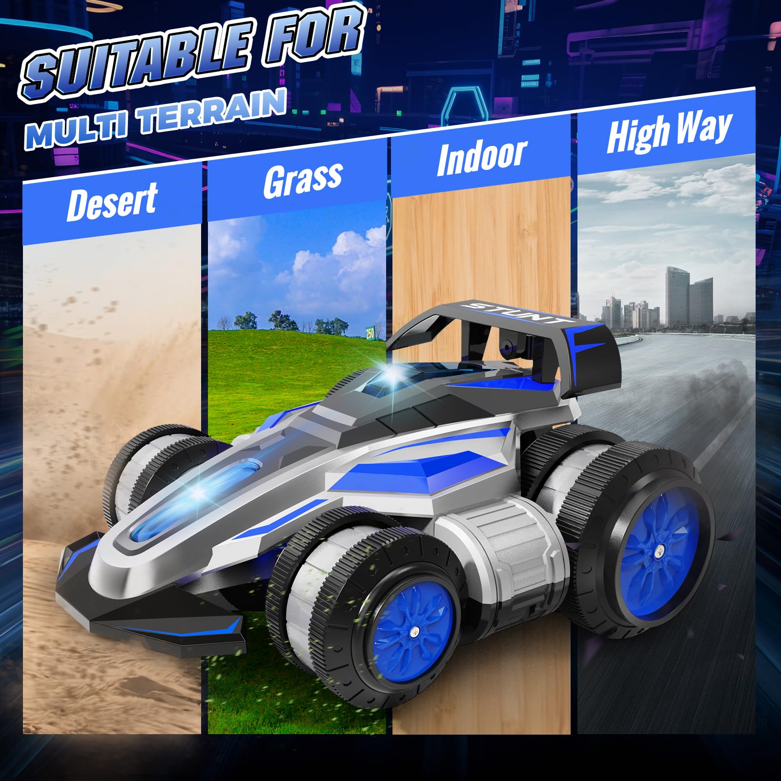 UFOLED RC car durable ABS shell protects against everyday bumps.