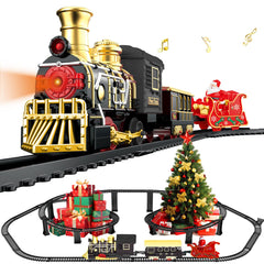 UFULMN electric train with 3D elevated track creates a dynamic holiday display.